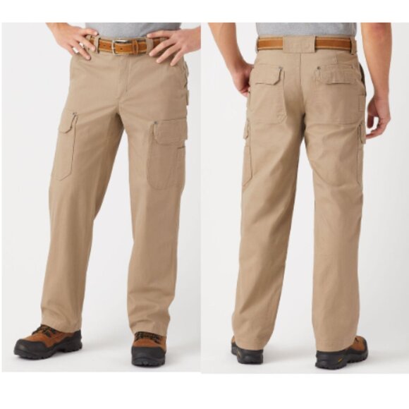 DULUTH Work Pants Men 38x31 Tan/Khaki Flex Fire Hose Relaxed Fit Cargo Pants - Picture 1 of 9